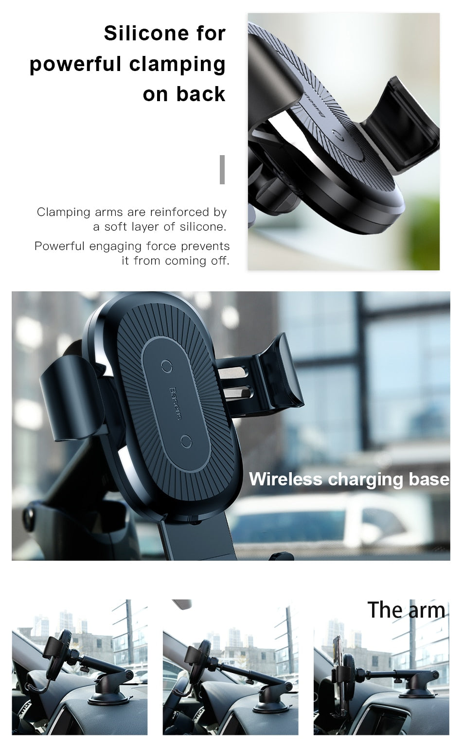 CraLae™ Wireless Charging Phone Holder (Suction Mount)